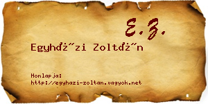 Egyházi Zoltán névjegykártya